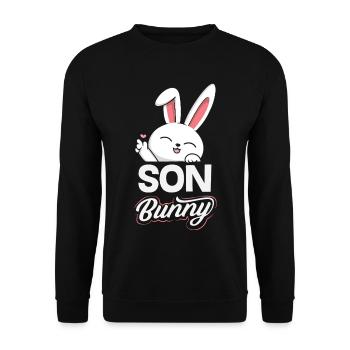 Joyeuse Pâques, douce chasse aux œufs du lapin, œufs de Pâques - Sweat-shirt Unisexe - noir - Devant - Alina (178cm) & Michal (187cm)