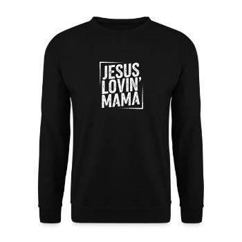 Jesus Liebende Mama Motiv Glaube Kirche Gott - Unisex Pullover - Schwarz - Vorne - Alina (178cm) & Michal (187cm)