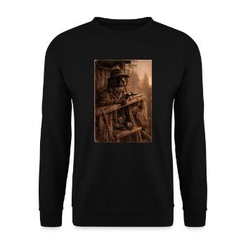 Evening Hide - German Longhair - Unisex Sweatshirt - black - Front - Alina (178cm) & Michal (187cm)