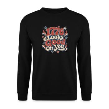 1776 te va bien - Sweat-shirt Unisexe - noir - Devant - Alina (178cm) & Michal (187cm)