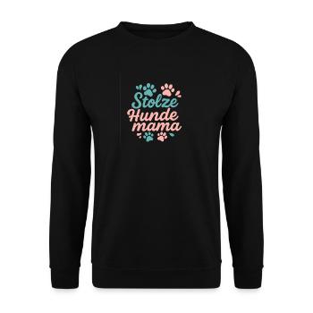 Stolze Hunde Mama - Hunde Liebe - Unisex Pullover - Schwarz - Vorne - Alina (178cm) & Michal (187cm)