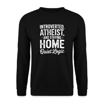 Athée introverti à la maison - Sweat-shirt Unisexe - noir - Devant - Alina (178cm) & Michal (187cm)