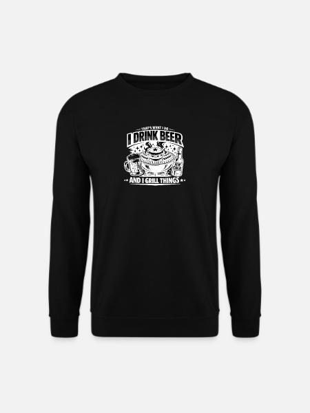 Ik drink bier en grill dingen grappig papa - Uniseks sweater - zwart