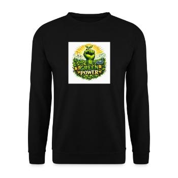 énergie verte - Sweat-shirt Unisexe - noir - Devant - Alina (178cm) & Michal (187cm)