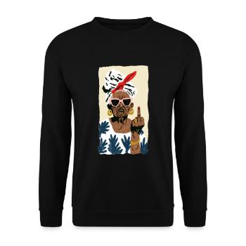 Style Grand-mère Espiègle - Sweat-shirt Unisexe - noir - Devant - Alina (178cm) & Michal (187cm)