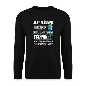 30. Geburtstag Technik Geschenk Mann Shirt - Unisex Pullover - Schwarz - Vorne - Alina (178cm) & Michal (187cm)