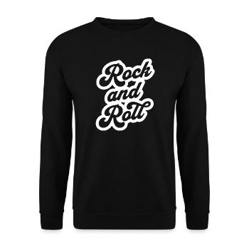 Rock and Roll Handscript Logo Tee - Unisex Sweatshirt - black - Front - Alina (178cm) & Michal (187cm)