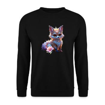 Fox Sapphire Fantasy - Unisex Sweatshirt - black - Front - Alina (178cm) & Michal (187cm)