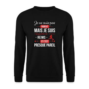 Je Ne Suis Pas Parfait Mais Je Suis Supporter D... - Sweat-shirt Unisexe - noir - Devant - Alina (178cm) & Michal (187cm)