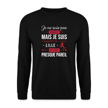 Je Ne Suis Pas Parfait Mais Je Suis Supporter D... - Sweat-shirt Unisexe - noir - Devant - Alina (178cm) & Michal (187cm)