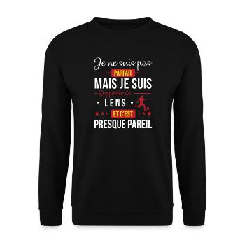 Je Ne Suis Pas Parfait Mais Je Suis Supporter D... - Sweat-shirt Unisexe - noir - Devant - Alina (178cm) & Michal (187cm)