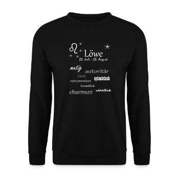 Löwe_Sternzeichen - Unisex Pullover - Schwarz - Vorne - Alina (178cm) & Michal (187cm)