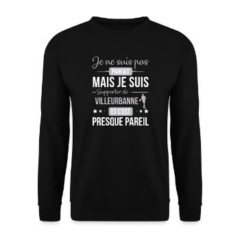 Je Ne Suis Pas Parfait Mais Je Suis Supporter D... - Sweat-shirt Unisexe - noir - Devant - Alina (178cm) & Michal (187cm)