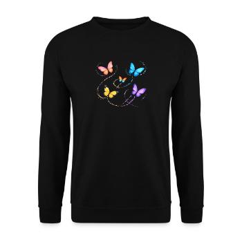 Butterflies - Unisex Sweatshirt - black - Front - Alina (178cm) & Michal (187cm)