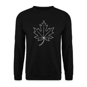 Maple Leaf Contour Design - Unisex Sweatshirt - black - Front - Alina (178cm) & Michal (187cm)