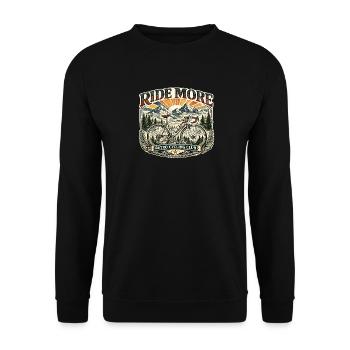 Ride More Club Retro Cycling - Unisex Pullover - Schwarz - Vorne - Alina (178cm) & Michal (187cm)