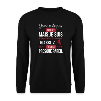 Je Ne Suis Pas Parfait Mais Je Suis Supporter D... - Sweat-shirt Unisexe - noir - Devant - Alina (178cm) & Michal (187cm)