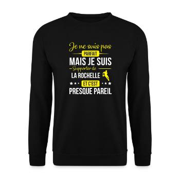 Je Ne Suis Pas Parfait Mais Je Suis Supporter D... - Sweat-shirt Unisexe - noir - Devant - Alina (178cm) & Michal (187cm)