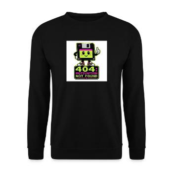 Retro 404 Motivation not found - Unisex Sweatshirt - black - Front - Alina (178cm) & Michal (187cm)