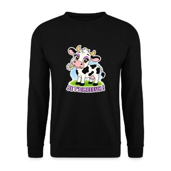 Je t’aimeeeuh ! - Sweat-shirt Unisexe - noir - Devant - Alina (178cm) & Michal (187cm)