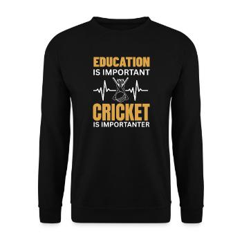 Lustiges Cricketspieler-Geschenk für Cricket-Fan-Trainer - Unisex Pullover - Schwarz - Vorne - Alina (178cm) & Michal (187cm)
