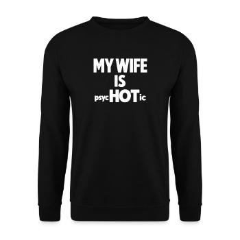 Vielleicht Ist Hoffnung – Grunge Text - Unisex Pullover - Schwarz - Vorne - Alina (178cm) & Michal (187cm)