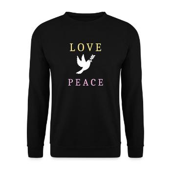 Love peace dove - Unisex Pullover - Schwarz - Vorne - Alina (178cm) & Michal (187cm)