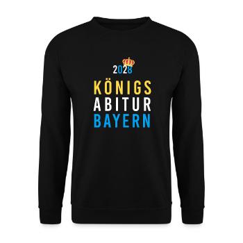 Königs Abitur Bayern 2028 Abi Krone - Unisex Pullover - Schwarz - Vorne - Alina (178cm) & Michal (187cm)