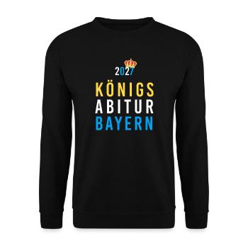 Königs Abitur Bayern 2027 Krone Abi - Unisex Pullover - Schwarz - Vorne - Alina (178cm) & Michal (187cm)