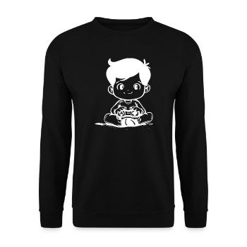 Videospiele Kinder Zeichnung - Unisex Pullover - Schwarz - Vorne - Alina (178cm) & Michal (187cm)