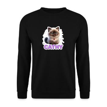 Fluffy Love Cathy - Unisex Pullover - Schwarz - Vorne - Alina (178cm) & Michal (187cm)