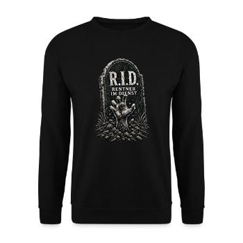 Rentner im Dienst - Unisex Pullover - Schwarz - Vorne - Alina (178cm) & Michal (187cm)