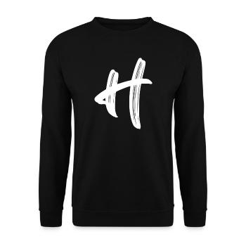 H - Unisex Pullover - Schwarz - Vorne - Alina (178cm) & Michal (187cm)