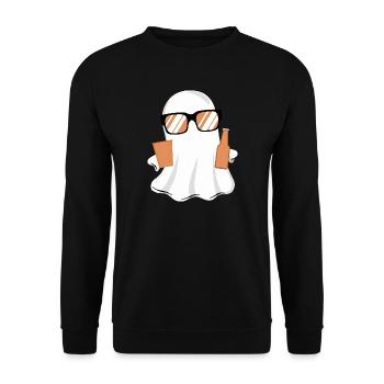 Halloween Buhs lustig - Unisex Pullover - Schwarz - Vorne - Alina (178cm) & Michal (187cm)