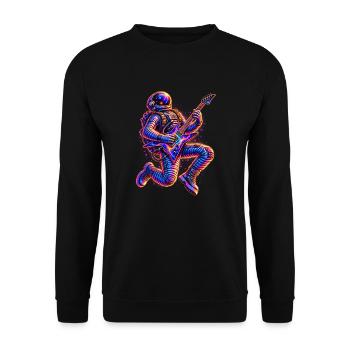 KOSMISCHER ROCKER | Schwereloser Felsensprung - Unisex Pullover - Schwarz - Vorne - Alina (178cm) & Michal (187cm)