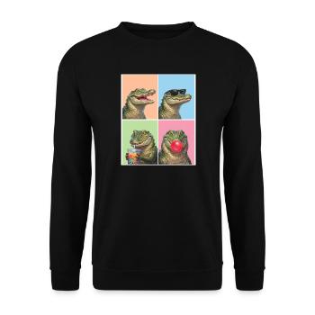 Krokodile Krokodil - Unisex Pullover - Schwarz - Vorne - Alina (178cm) & Michal (187cm)