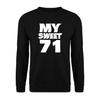 Sweet 71 - Unisex Pullover - Schwarz - Vorne - Alina (178cm) & Michal (187cm)