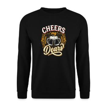 Prost, meine Lieben Biertoast Vintage - Unisex Pullover - Schwarz - Vorne - Alina (178cm) & Michal (187cm)