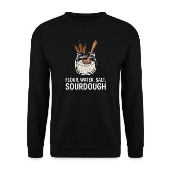 Sauerteigglas Mehl Wasser Salz - Unisex Pullover - Schwarz - Vorne - Alina (178cm) & Michal (187cm)