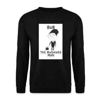 Bob_The_Businessman - Unisex Pullover - Schwarz - Vorne - Alina (178cm) & Michal (187cm)