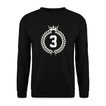 Drei Siegeskronen-Emblem - Unisex Pullover - Schwarz - Vorne - Alina (178cm) & Michal (187cm)