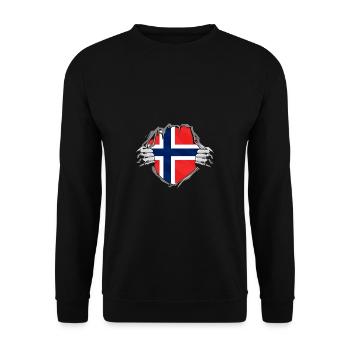 Norwegian flag Norway - Unisex Sweatshirt - black - Front - Alina (178cm) & Michal (187cm)