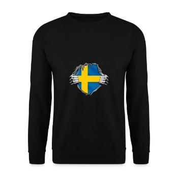 Drapeau suédois Suède - Sweat-shirt Unisexe - noir - Devant - Alina (178cm) & Michal (187cm)