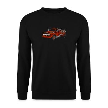 Fire Engine Firefighter Truck - Unisex Sweatshirt - black - Front - Alina (178cm) & Michal (187cm)