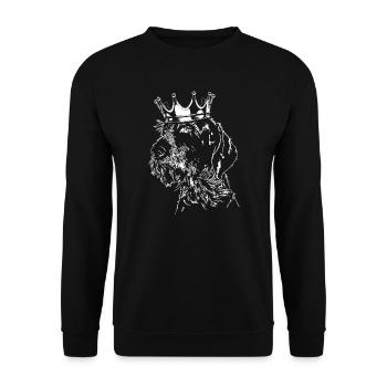 FRANÇAIS POILS de fil couronne chien chien chasse Wilsigns - Sweat-shirt Unisexe - noir - Devant - Alina (178cm) & Michal (187cm)