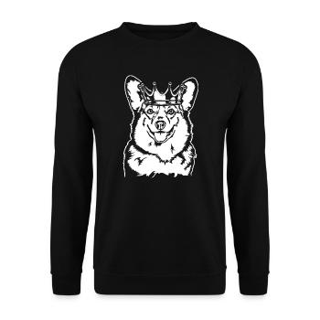 Corgi Crown King Queen Dog Dogs Wilsigns - Sweat-shirt Unisexe - noir - Devant - Alina (178cm) & Michal (187cm)