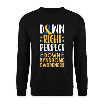 Down Syndrome Awareness Month Down - Unisex Pullover - Schwarz - Vorne - Alina (178cm) & Michal (187cm)