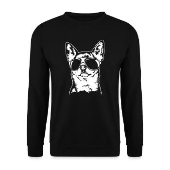 Chihuahua Cool with Sunglasses Dogs Wilsigns - Unisex Sweatshirt - black - Front - Alina (178cm) & Michal (187cm)