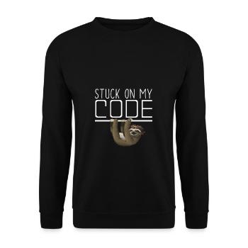 Stucco code | IT | developer - Unisex Sweatshirt - black - Front - Alina (178cm) & Michal (187cm)