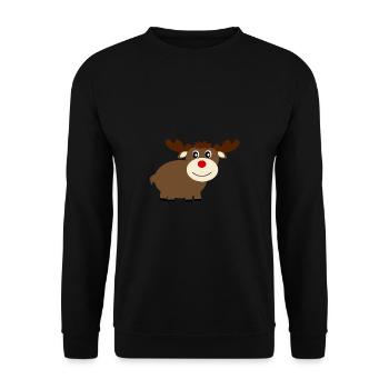 Rentier Elche Weihnachten - Unisex Pullover - Schwarz - Vorne - Alina (178cm) & Michal (187cm)